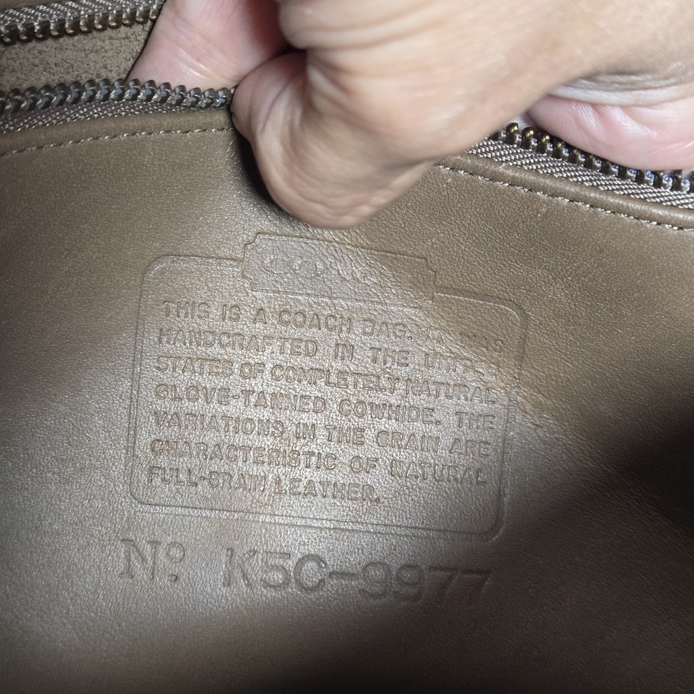 Vtg Coach Manor #9977 Taupe Convertible Top Handle Crossbody Bag Hangtag Rare - Picture 16 of 16